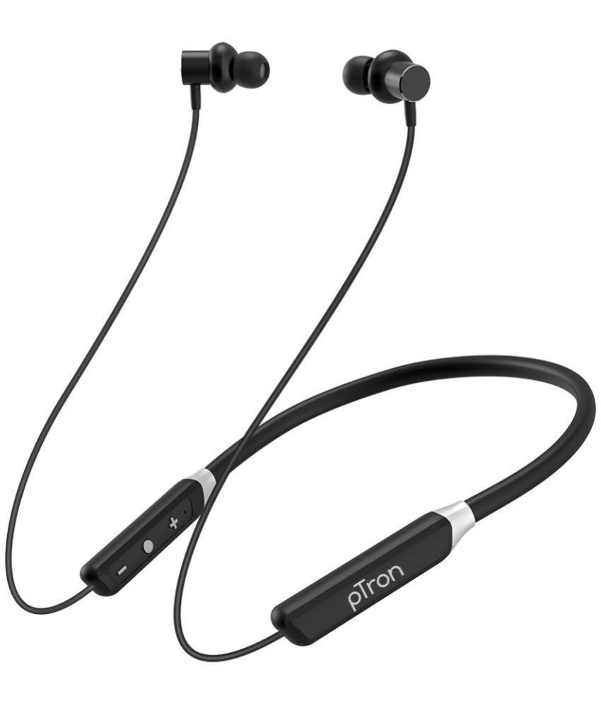 pTron InTunes Pro Neckband Wireless With Mic Headphones/Earphones Black
