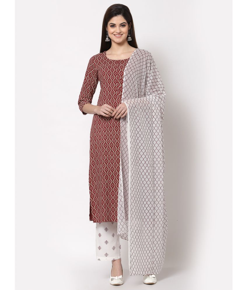     			Kbz Multicoloured Rayon Kurti With Palazzo - Stitched Suit Single