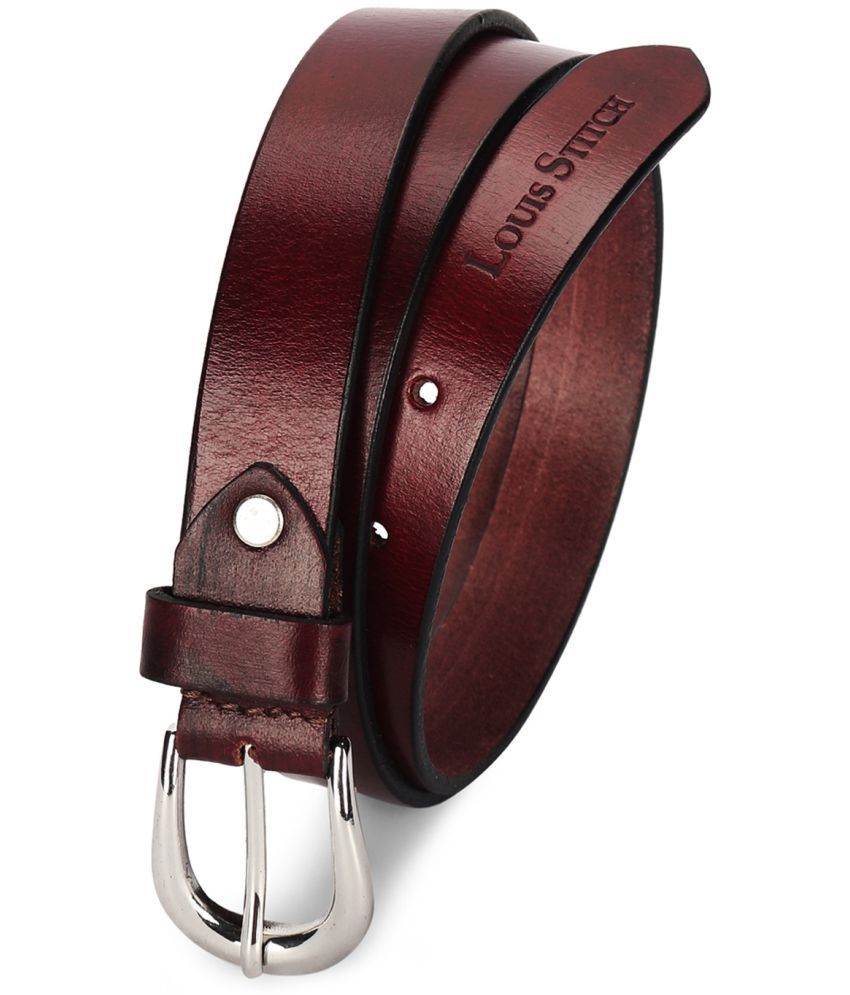     			LOUIS STITCH Girls Red Leather Casual Belt ( Pack of 1 )