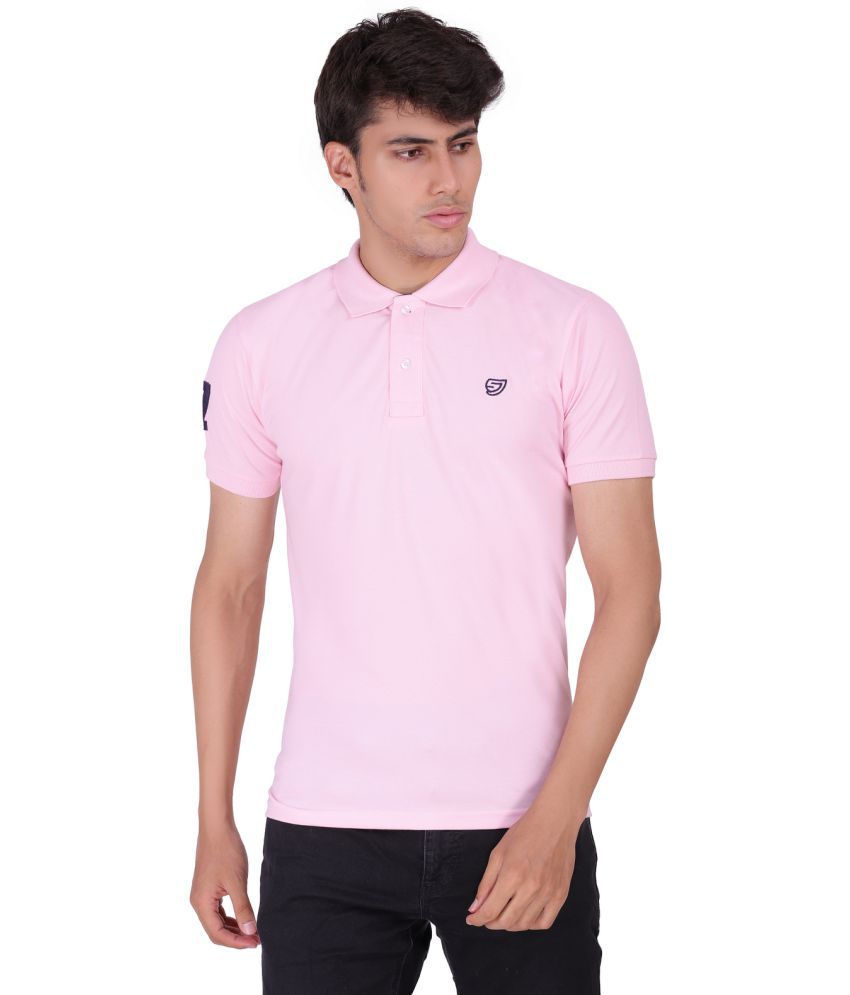     			SAM AND JACK Pink Polyester Cotton Plain Polo T Shirt Single Pack