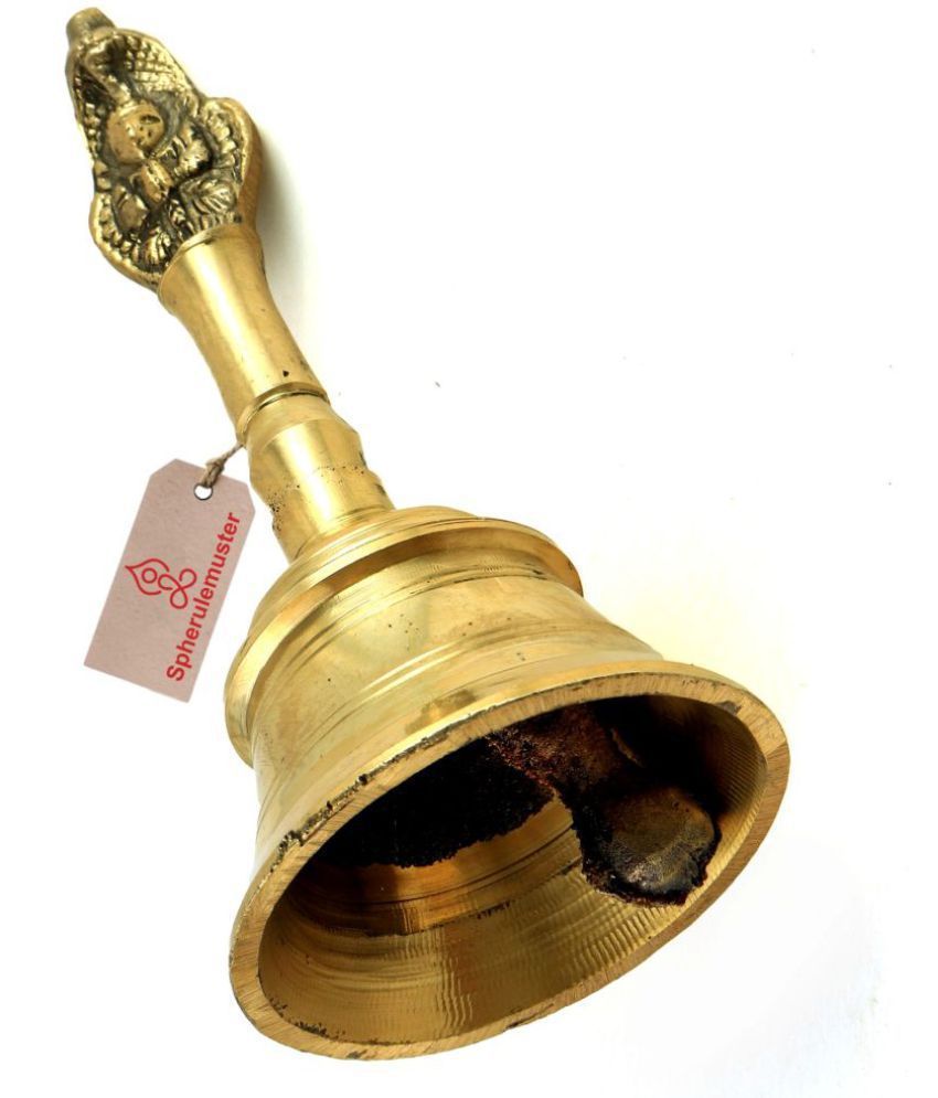 Spherulemuster Brass Hanuman Face Bell/ Ghanti for Pooja (Gold Color