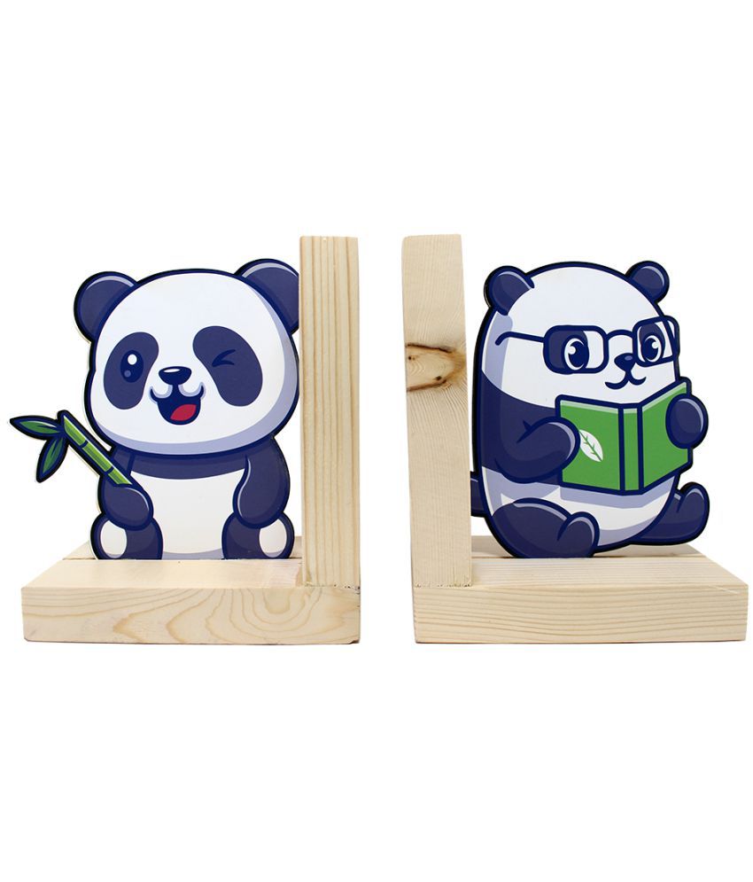     			The Rosette Imprint Wooden bookend / Book Stopper / Book Holder for Kids - Panda