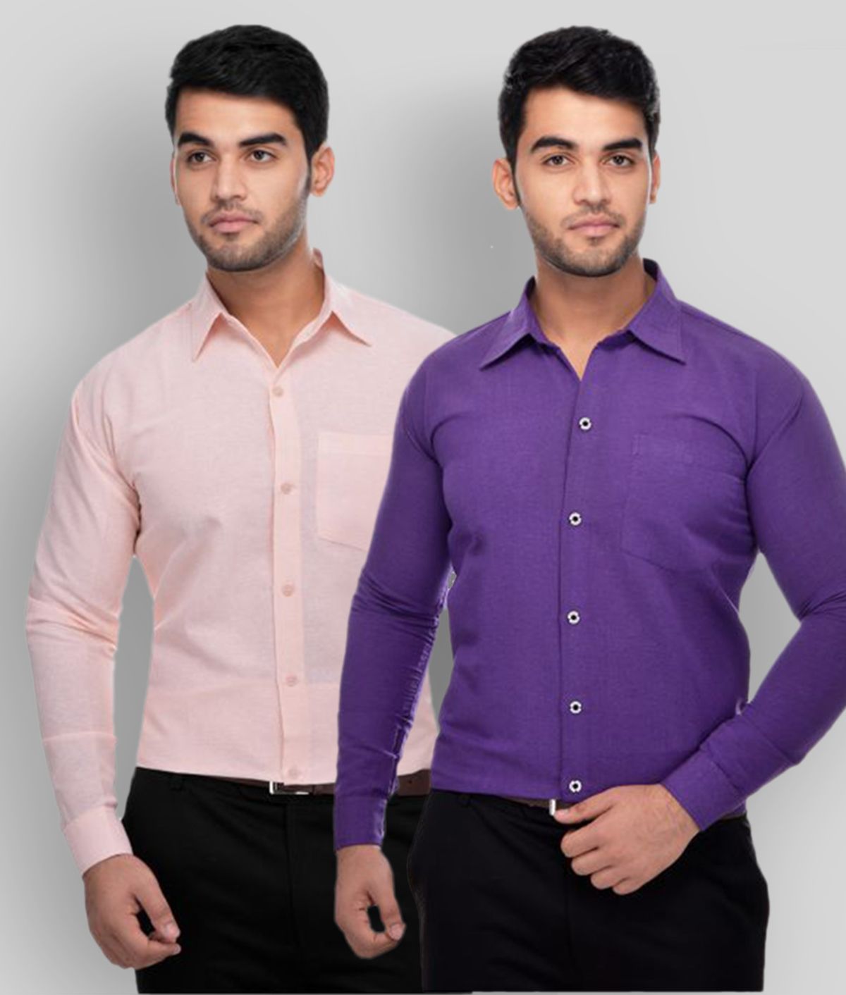     			DESHBANDHU DBK - Multicolor Cotton Regular Fit Men's Formal Shirt (Pack of 2)