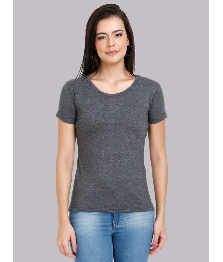     			FLEXIMAA - 100% Cotton Regular Grey Melange Women's T-Shirt ( Pack of 1 )