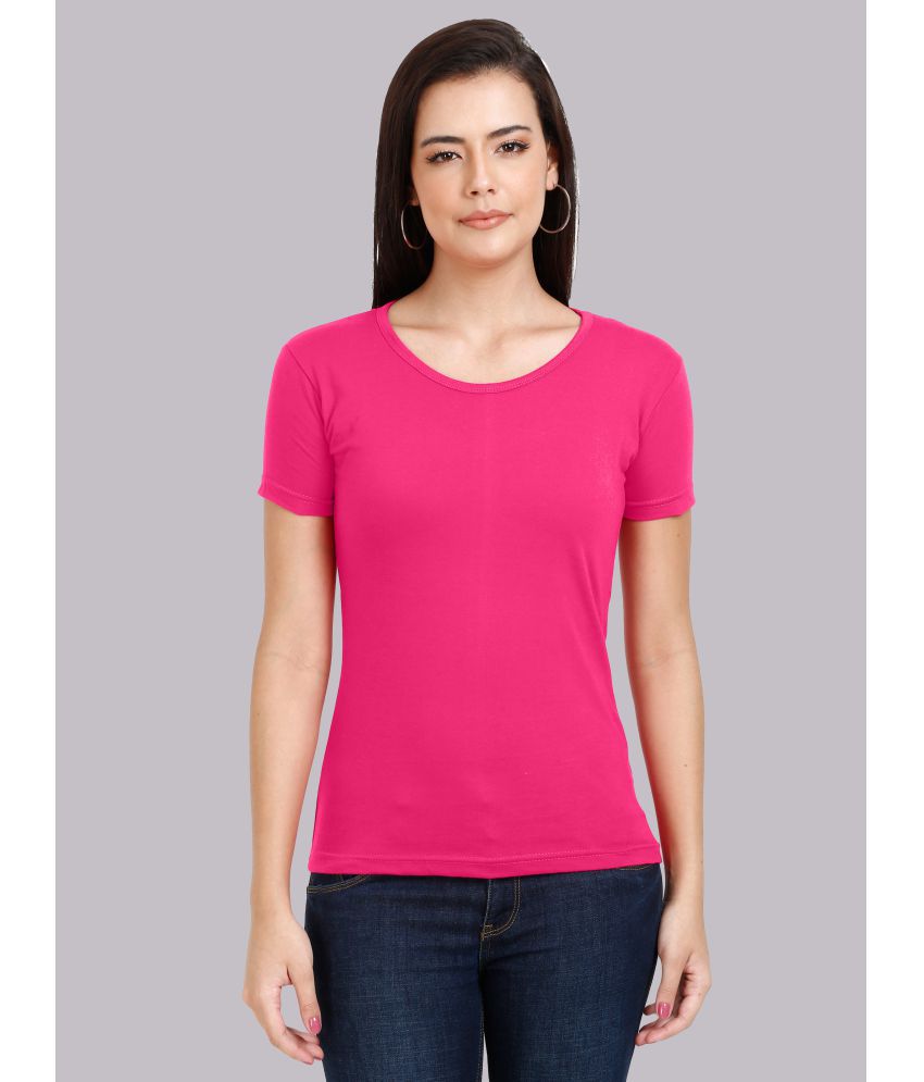     			FLEXIMAA - 100% Cotton Regular Pink Women's T-Shirt ( Pack of 1 )