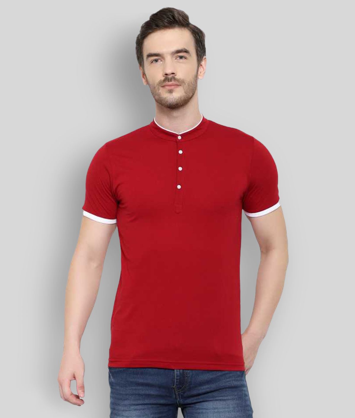     			Glito - Maroon Cotton Blend Regular Fit Men's T-Shirt ( Pack of 1 )