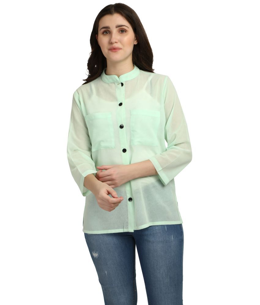     			Smarty Pants - Green Georgette Women's Shirt Style Top ( Pack of 1 )
