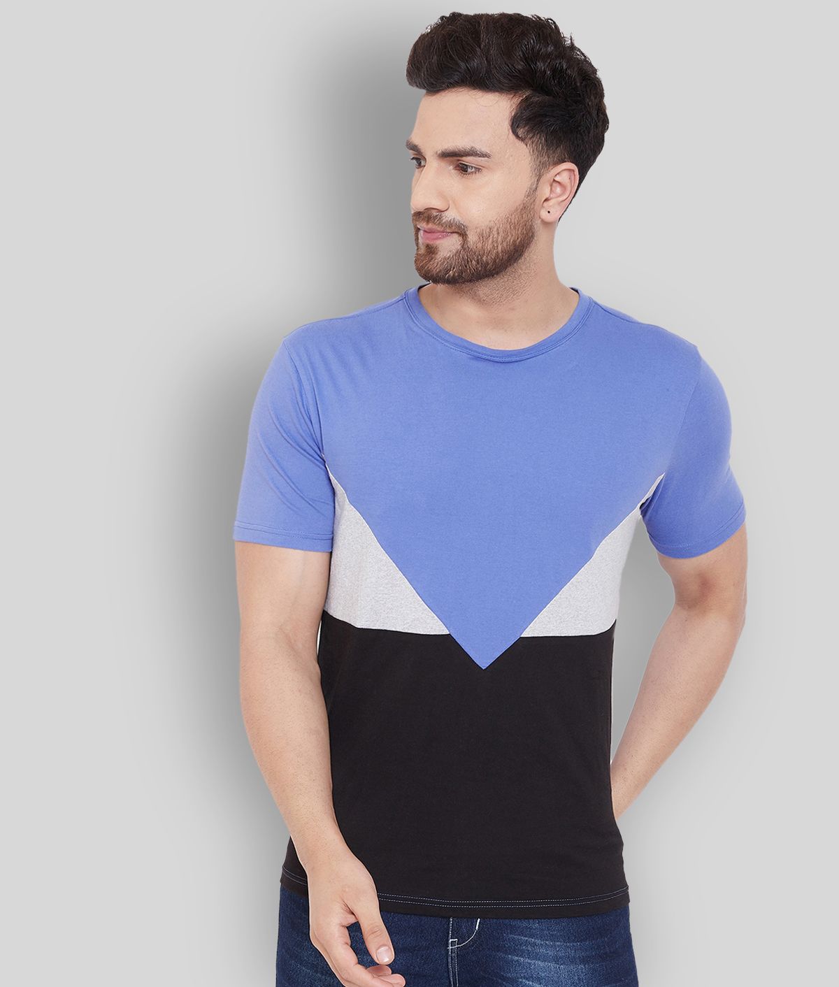     			Gritsones - Blue Cotton Blend Regular Fit  Men's T-Shirt ( Pack of 1 )