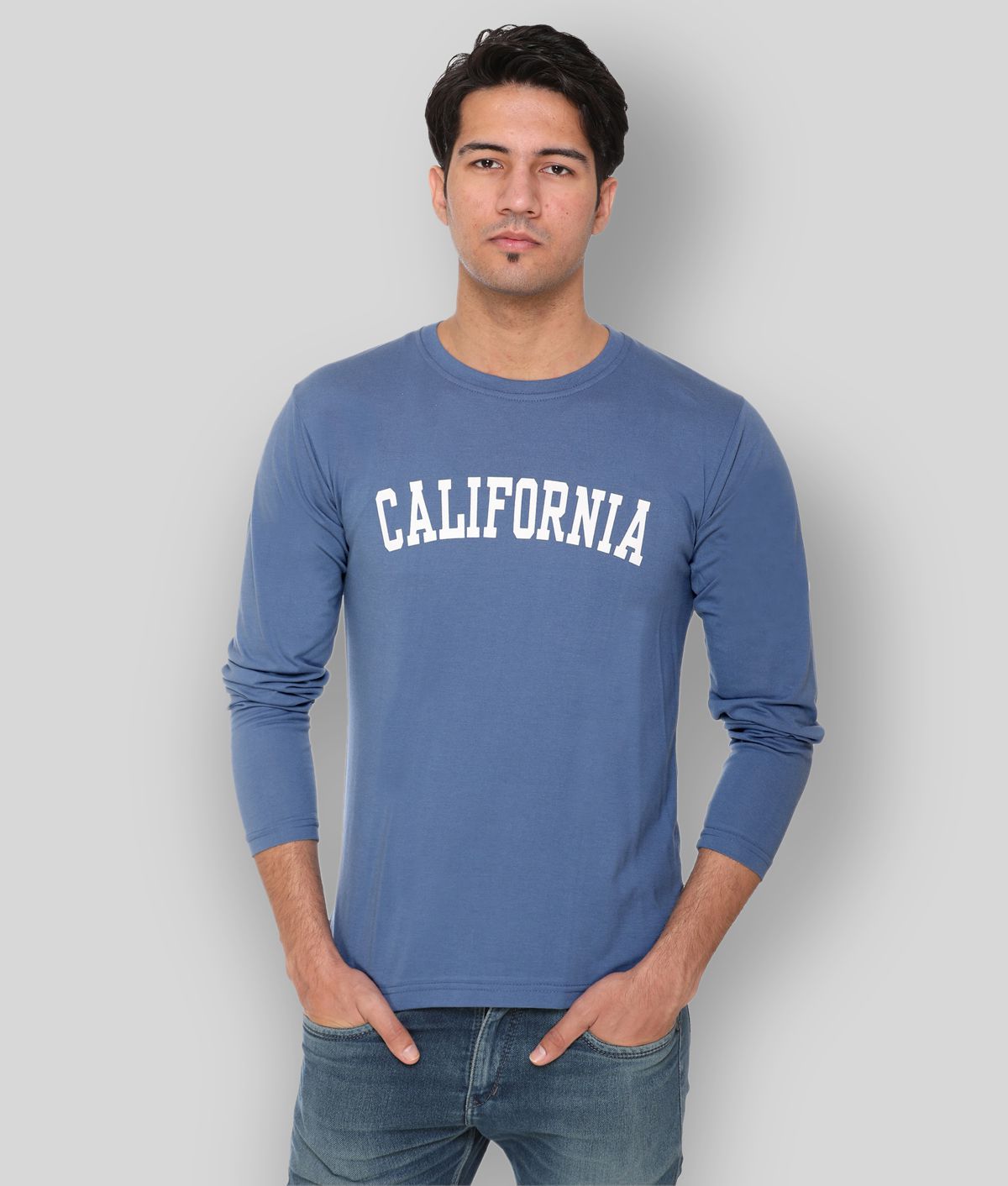     			HVBK - Blue Cotton Blend Regular Fit  Men's T-Shirt ( Pack of 1 )
