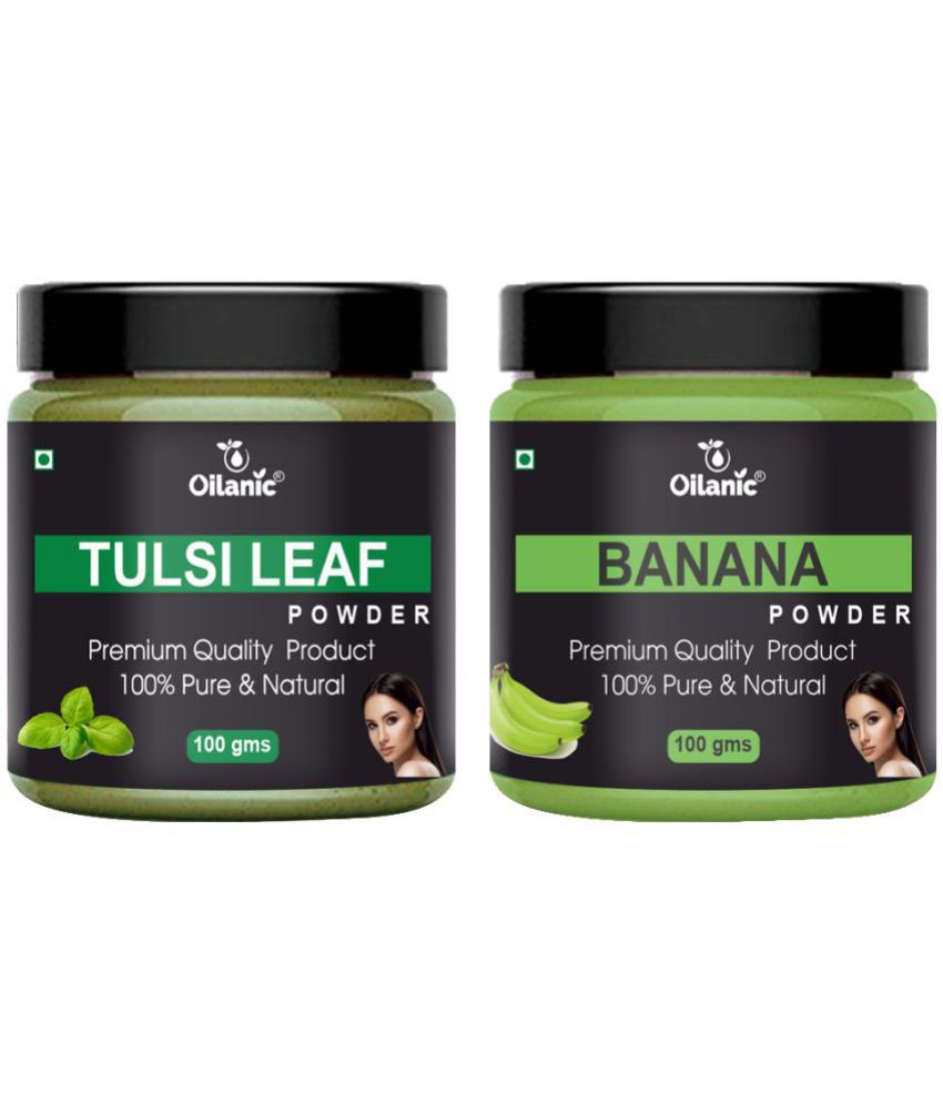     			Oilanic 100% Pure Tulsi Powder & Banana Powder For Skincare Hair Mask 200 g Pack of 2
