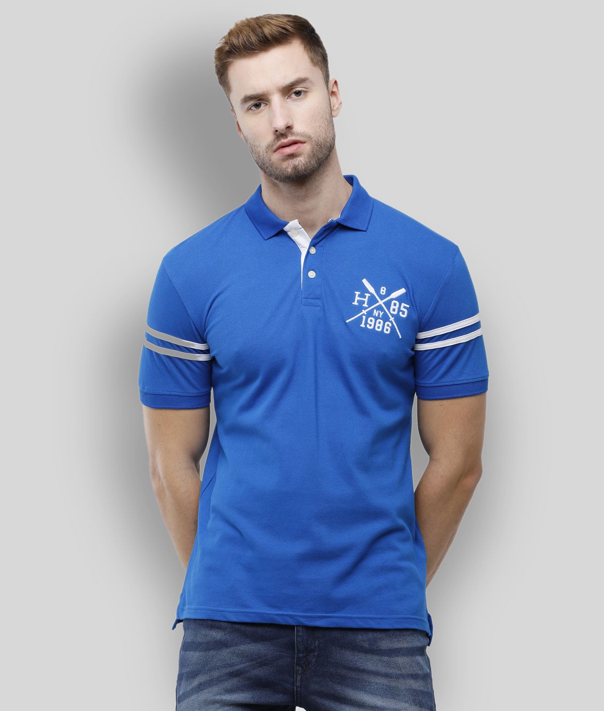     			Ardeur - Blue Cotton Blend Regular Fit Men's T-Shirt ( Pack of 1 )