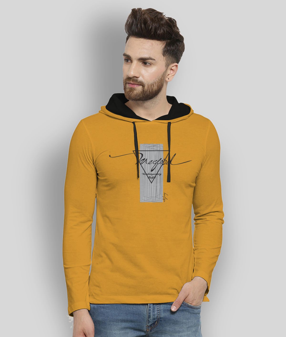     			BULLMER - Yellow Cotton Blend Regular Fit Men's T-Shirt ( Pack of 1 )