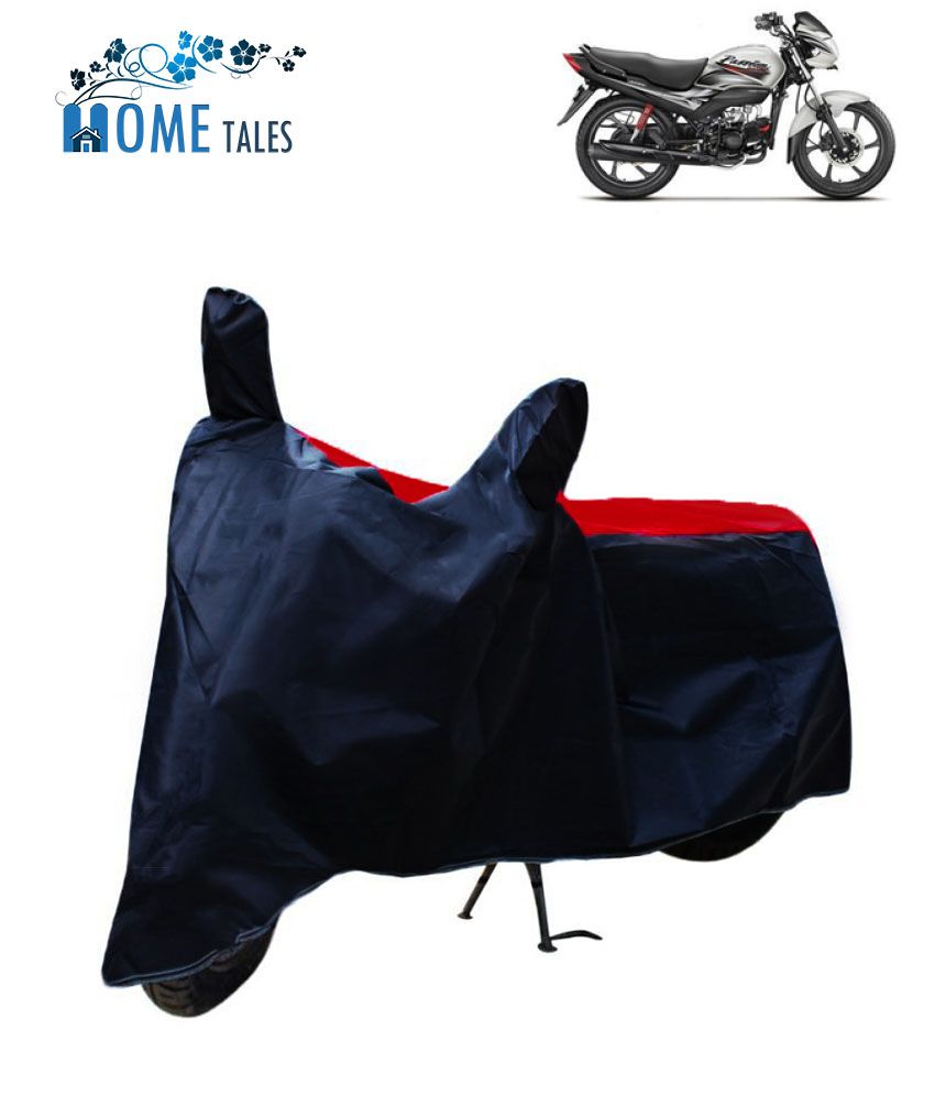     			HOMETALES Dustproof Bike Cover For Hero Passion Pro with Mirror Pocket - Red & Blue
