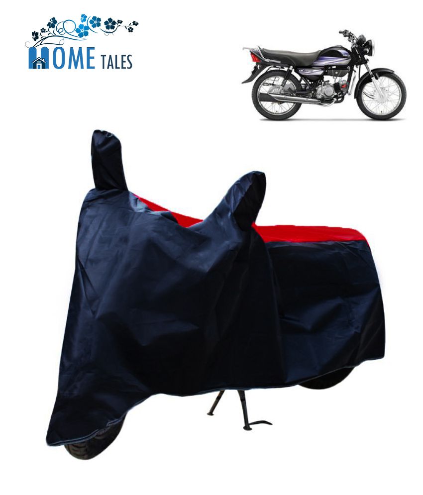     			HOMETALES Dustproof Bike Cover For Hero HF Dawn with Mirror Pocket - Red & Blue