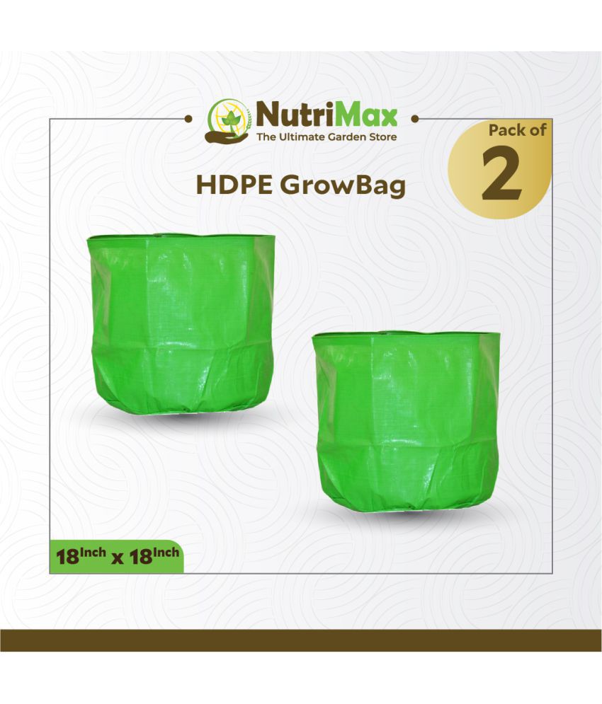     			Nutrimax HDPE 200 GSM Growbags 18 inch x 18 inch Pack of 2 Outdoor Plant Bag