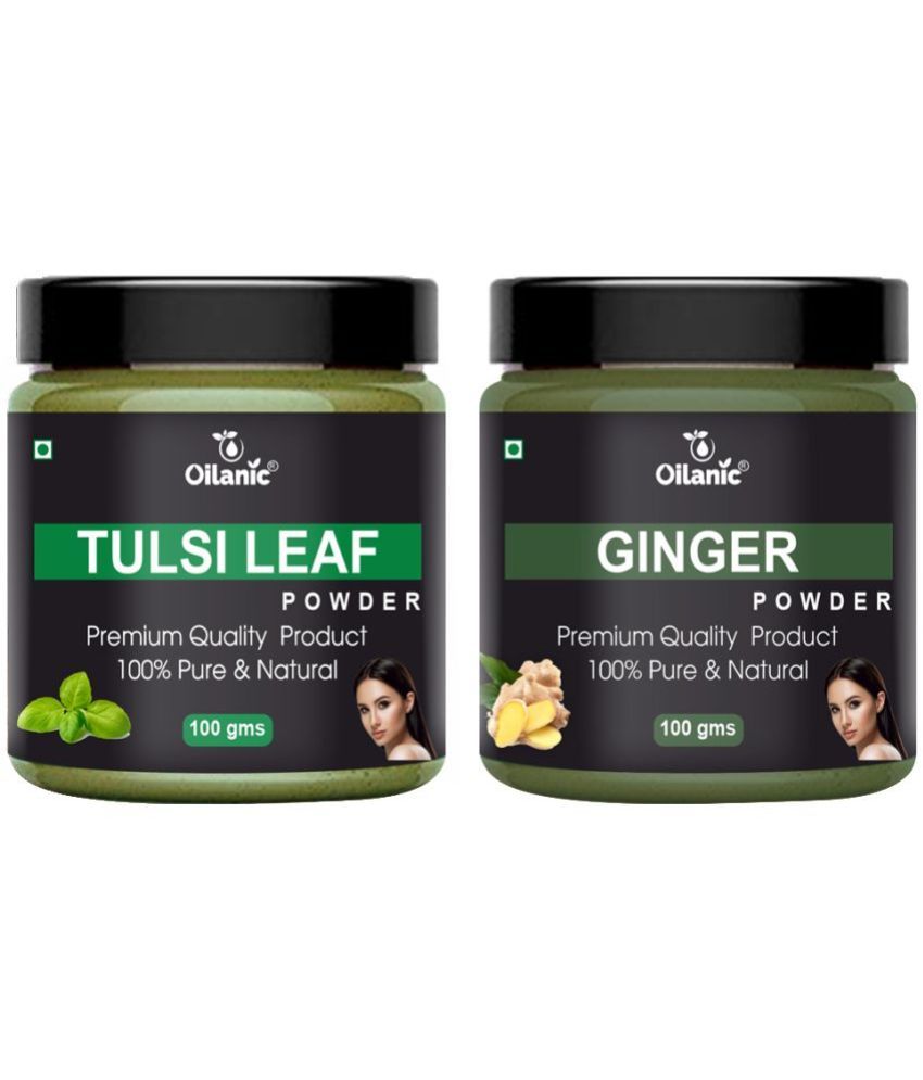     			Oilanic 100% Pure Tulsi Powder & Ginger Powder For Skincare Hair Mask 200 g Pack of 2