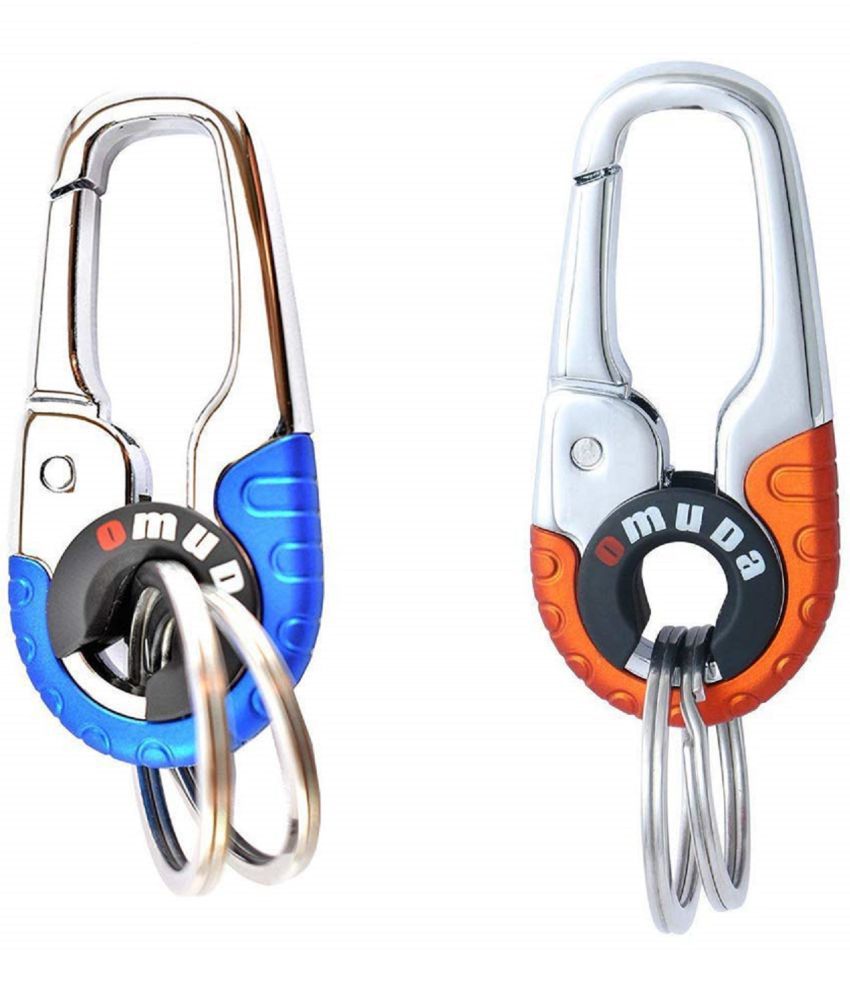     			Rangwell India Fashion Export Combo Offer Omuda Double Ring matalik Hook Looking is Premium Key Ring or Keychain for car and Bike,Home,Office (Pack of 2 pics)