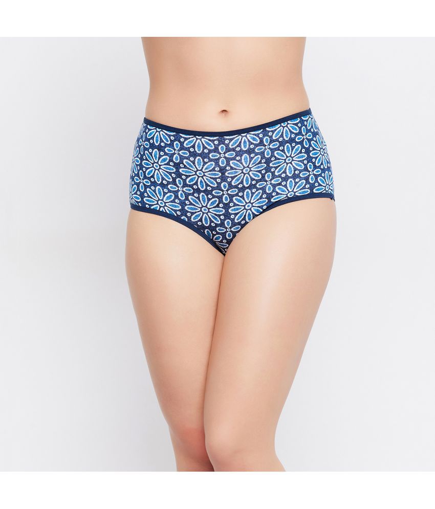     			Clovia - Cotton Printed Blue Women's Hipster ( Pack of 1 )