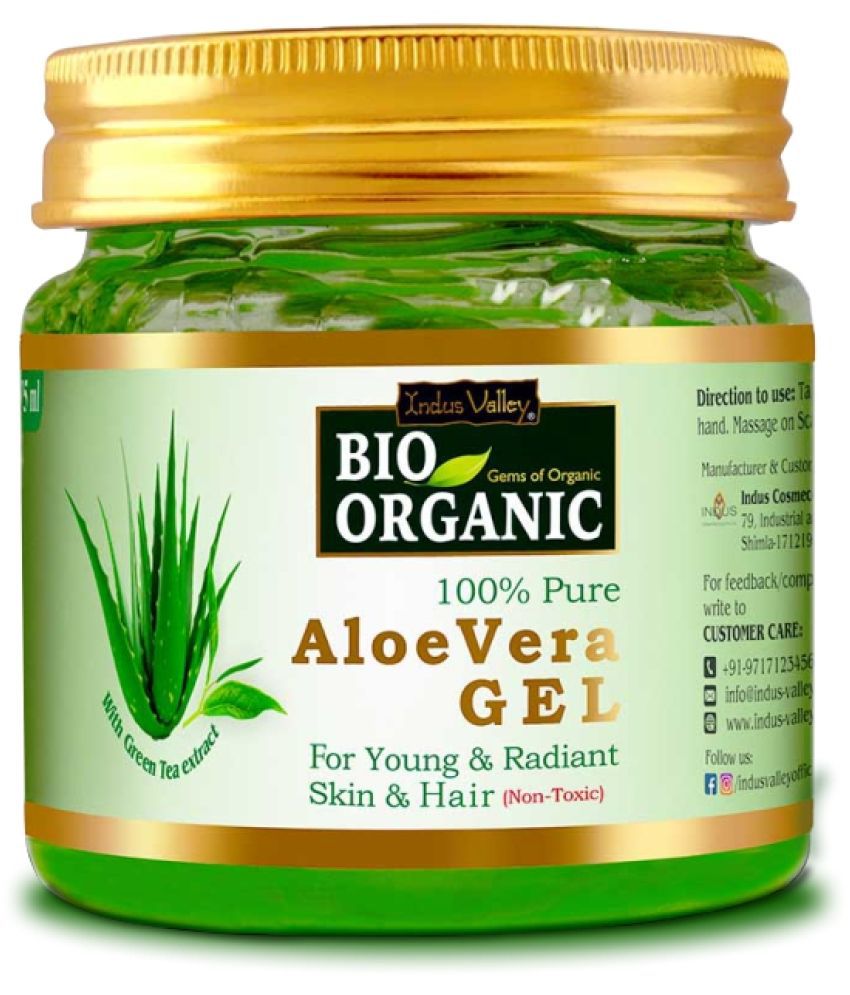 Indus Valley 100% Bio Organic Aloe Vera Gel For Skin Acne, Scars, Dark spots Face & Hair Care 175ml