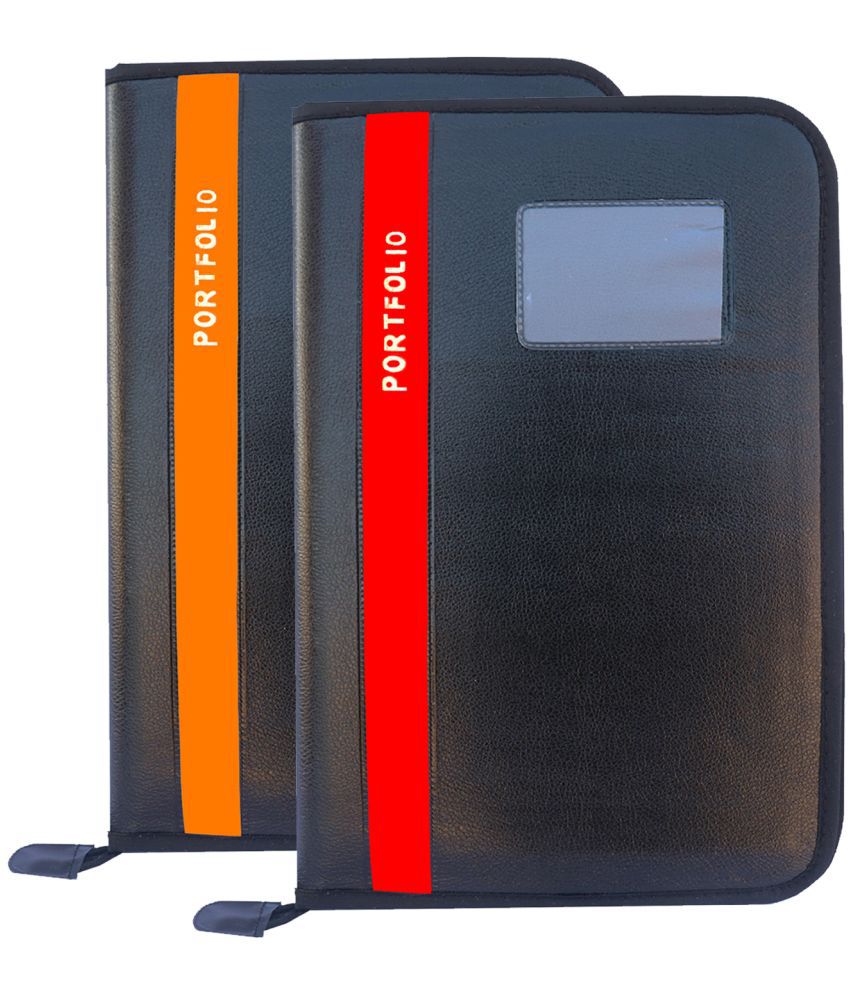     			Kopila 20 leef's Compatible Paper Size- A4 & FS , Professional,office file,documents bag,certificate file folder Set of 2 Orange&Red