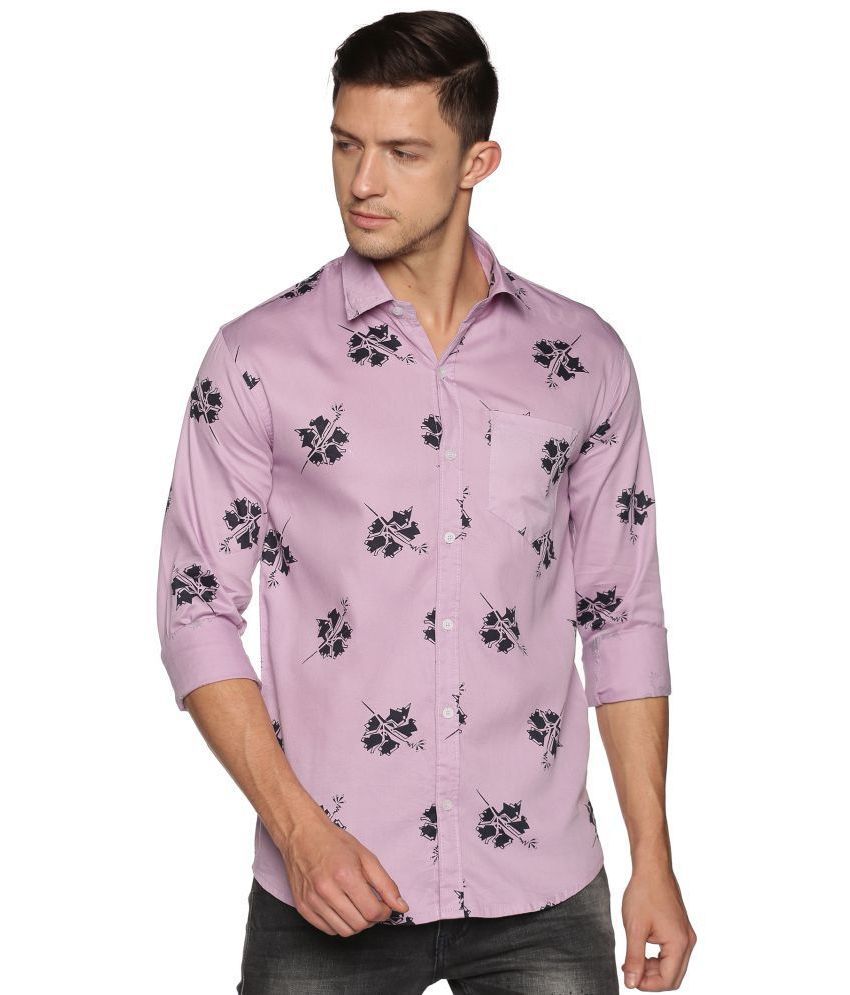 YHA - 100% Cotton Regular Fit Purple Men's Casual Shirt ( Pack of 1 )