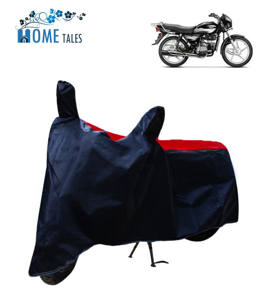     			HOMETALES Dustproof Bike Cover For Hero Splendor Plus with Mirror Pocket - Red & Blue