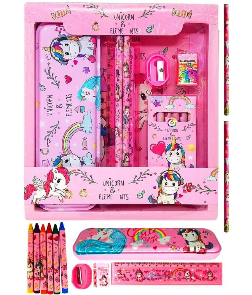     			FunBlast Unicorn Stationary Kit for Girls Pencil Pen Book Eraser Sharpener - Stationary Kit Set for Girls/Birthday Gift (Multicolor)