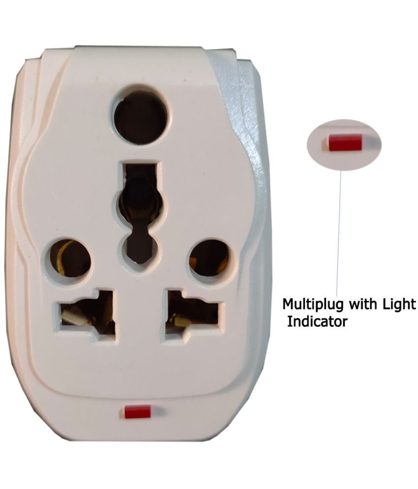     			HIRU 3 Pin Universal Multiplug Socket Light to Power 16Amp load capacity- White