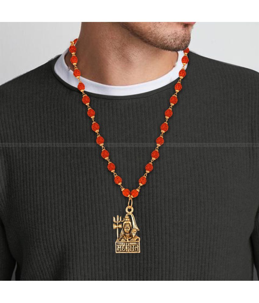     			Jai mahakaal Rudraksha trishul Damru mala pendant chain for men [VFJ1348PG-RUDRA ]