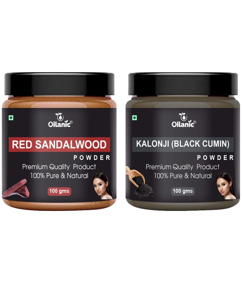     			Oilanic 100% Red Sandalwood Powder & Kalonji Powder For Skincare Hair Mask 200 g Pack of 2