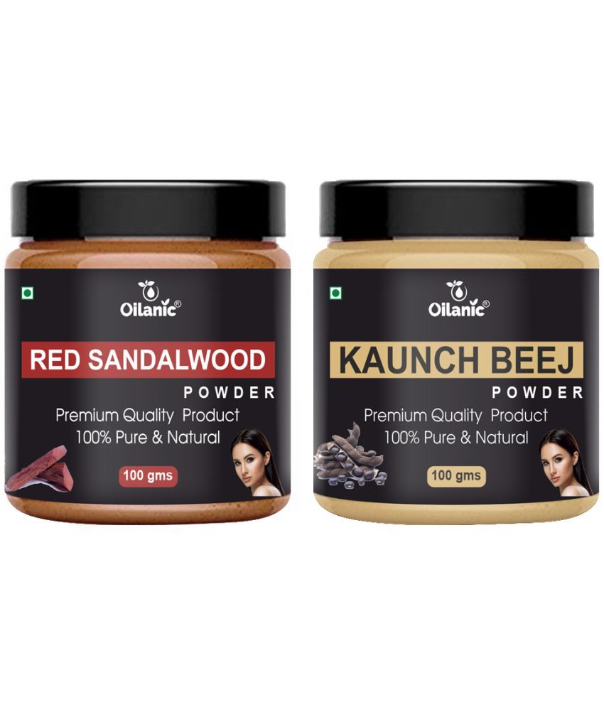     			Oilanic 100% Red Sandalwood Powder & Kaunch Beej Powder For Skin Hair Mask 200 g Pack of 2