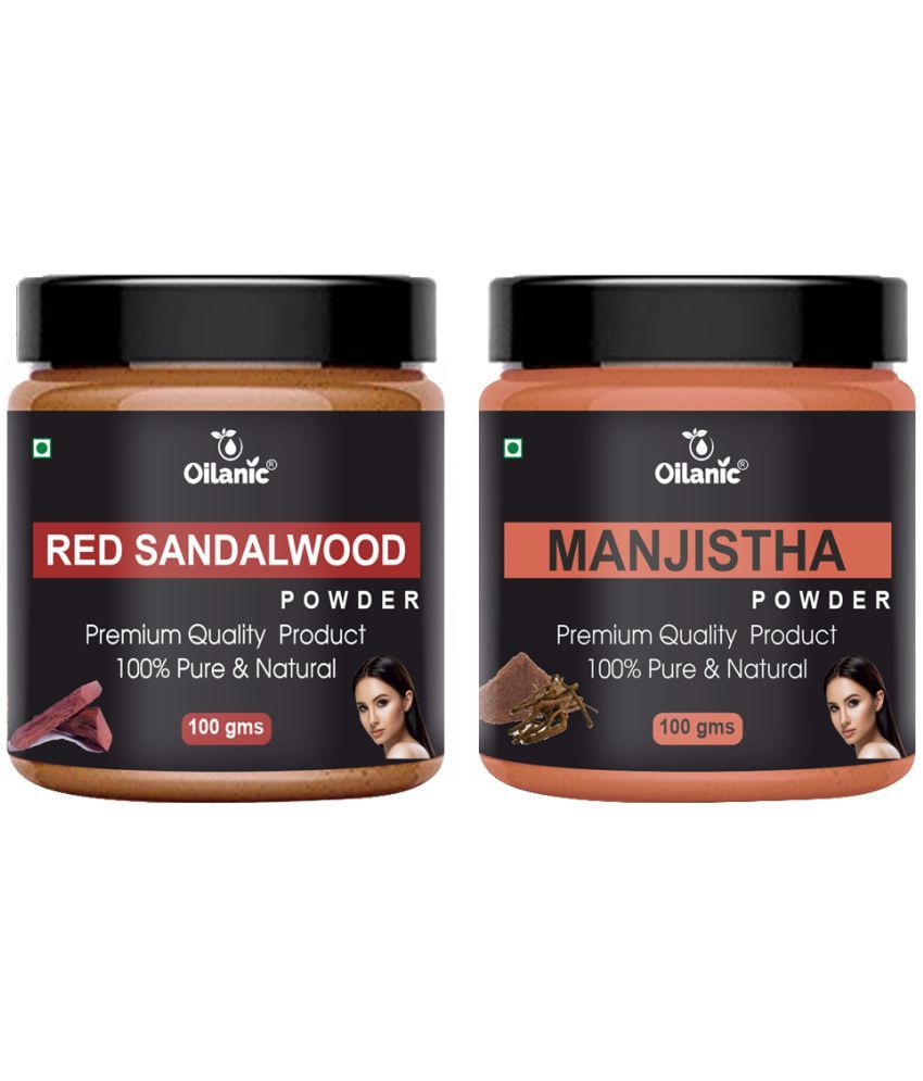     			Oilanic 100% Red Sandalwood Powder & Manjistha Powder For Skin Hair Mask 200 g Pack of 2