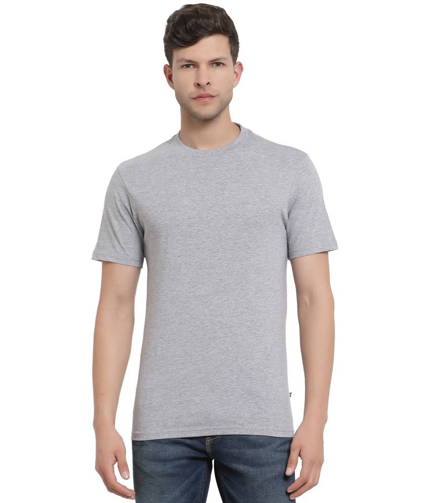    			Proteens - Cotton Regular Fit Grey Melange Men's T-Shirt ( Pack of 1 )