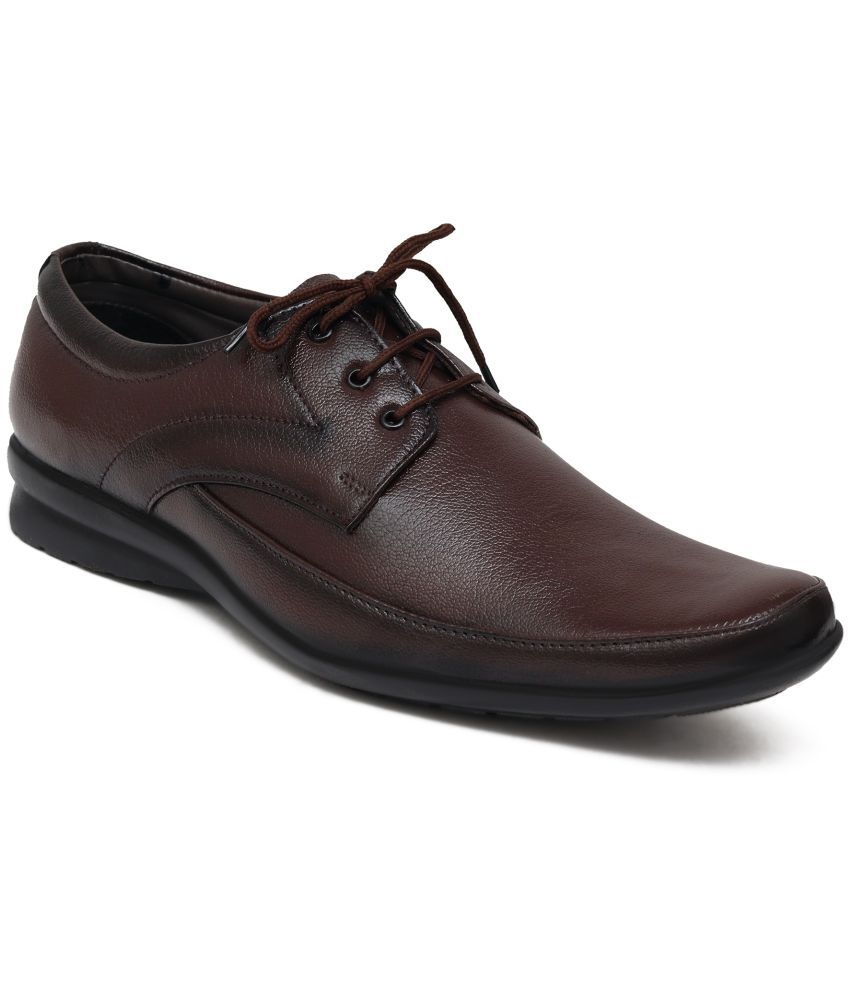     			SHUAN Derby Artificial Leather Brown Formal Shoes