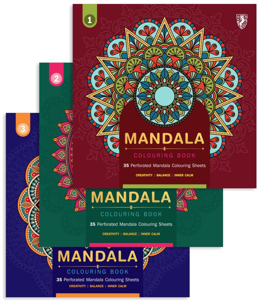     			Mandala Colouring Books for Adults with Tear Out Sheets for Artwork | DIY Acitvity Books | Frame After Colouring - Set of 3 Books