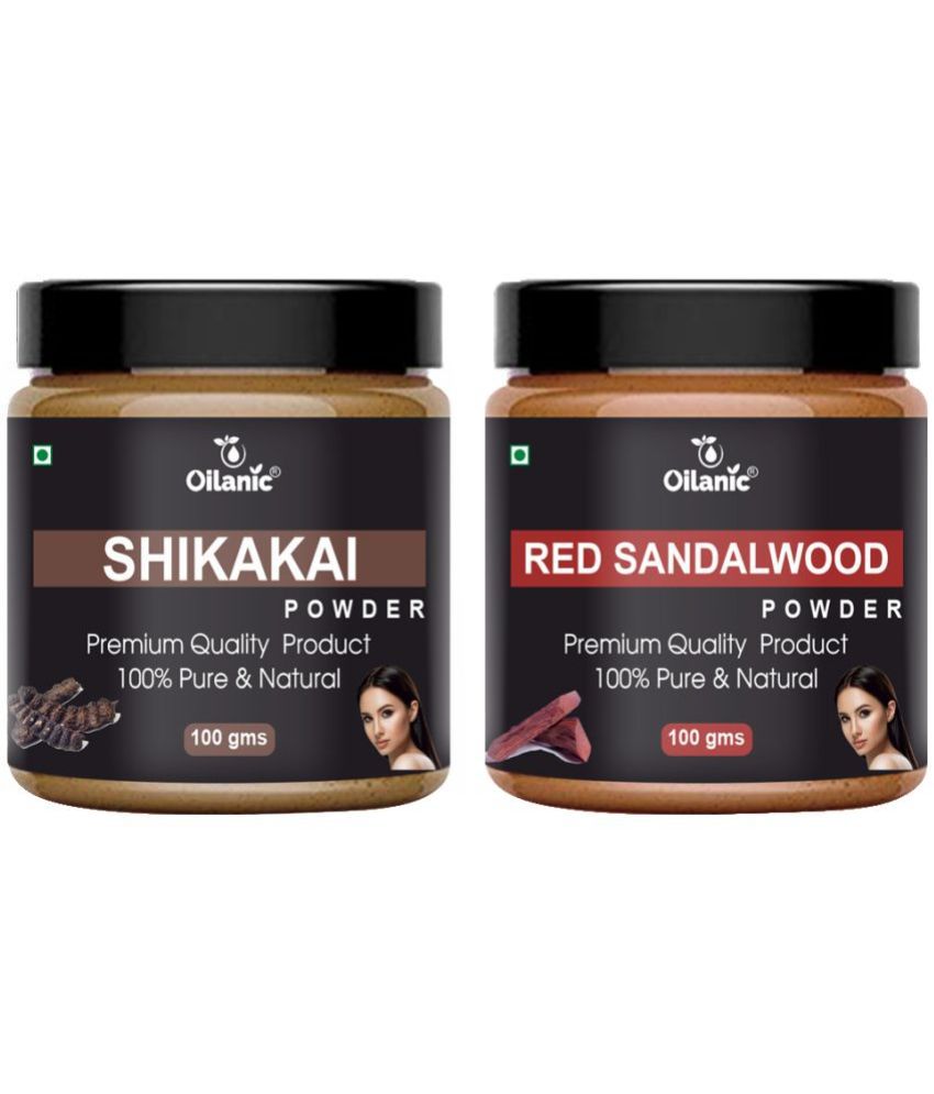     			Oilanic 100% Pure Shikakai Powder & Red Sandalwood Powder -Skin Hair Mask 200 g Pack of 2
