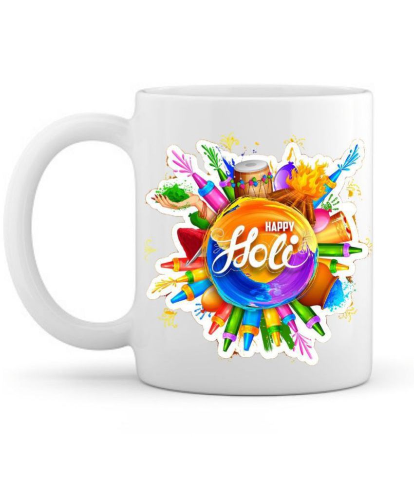     			thriftkart Ceramic happy holi mug Gifting Mugs - Pack of 1