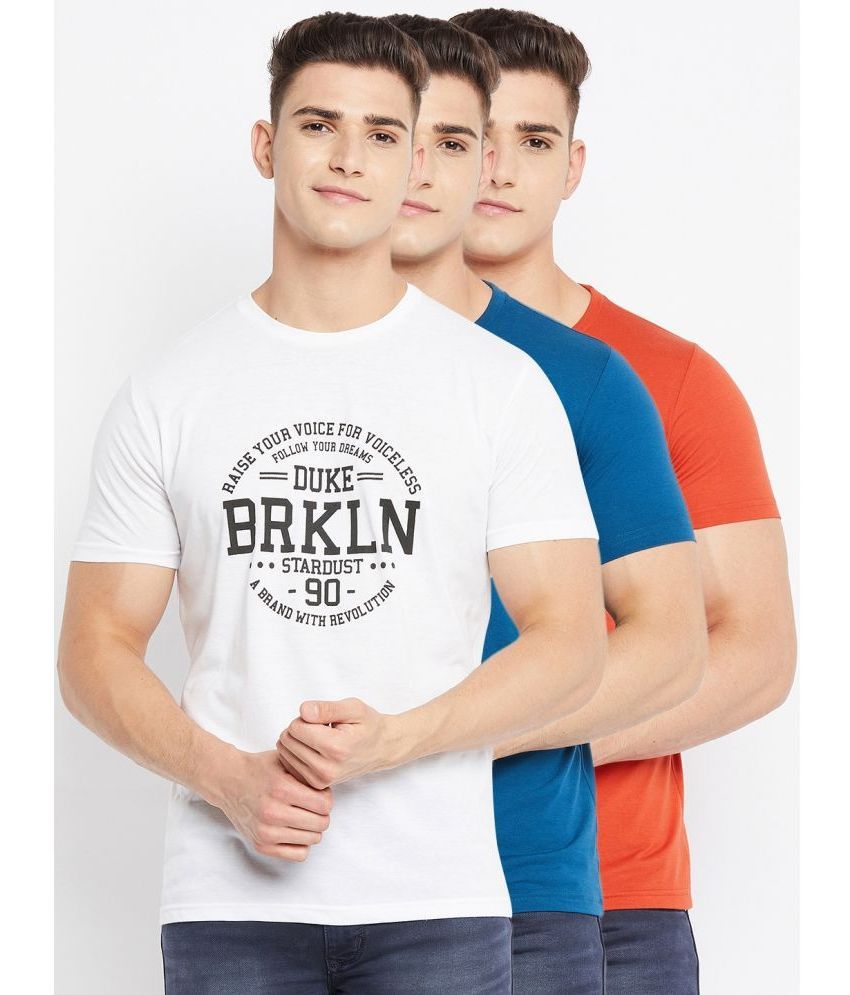     			Duke - Cotton Blend Slim Fit Multicolor Men's T-Shirt ( Pack of 3 )