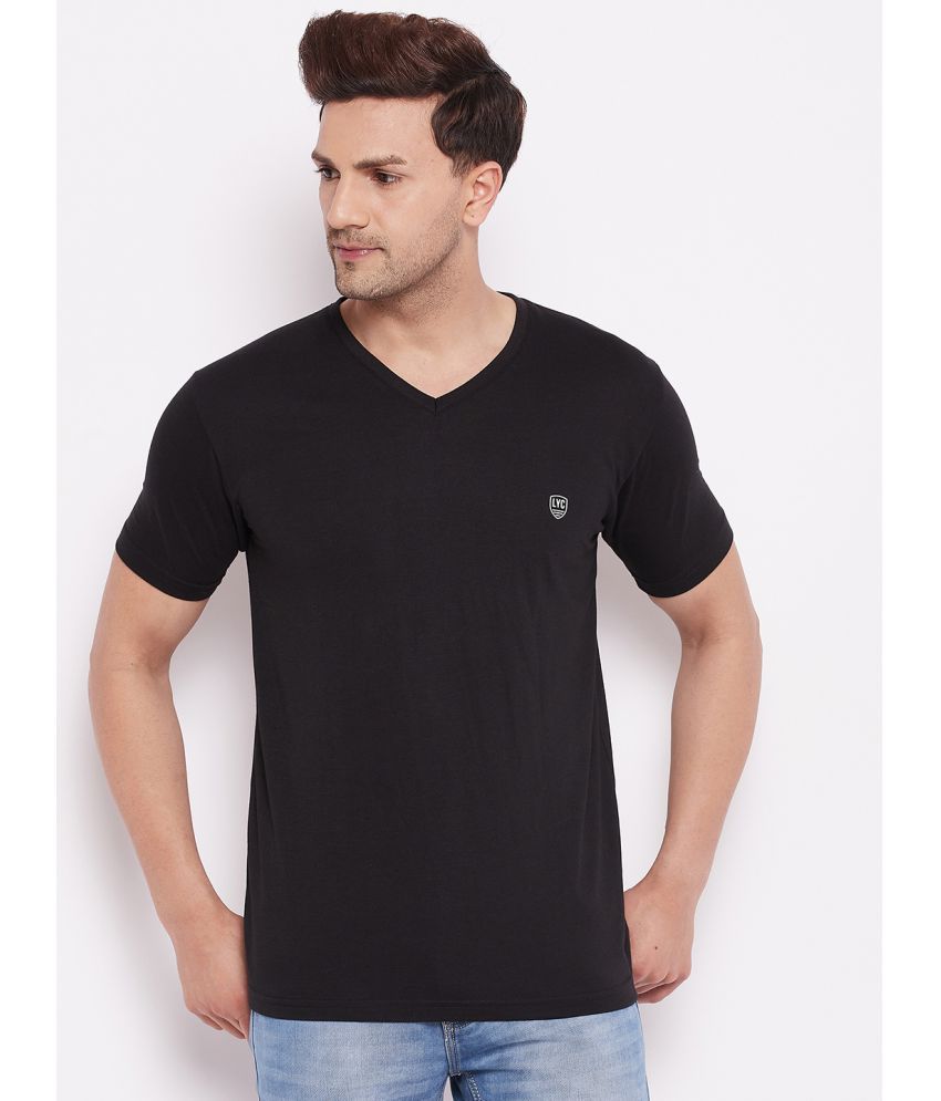     			Lycos - Cotton Regular Fit Black Men's T-Shirt ( Pack of 1 )