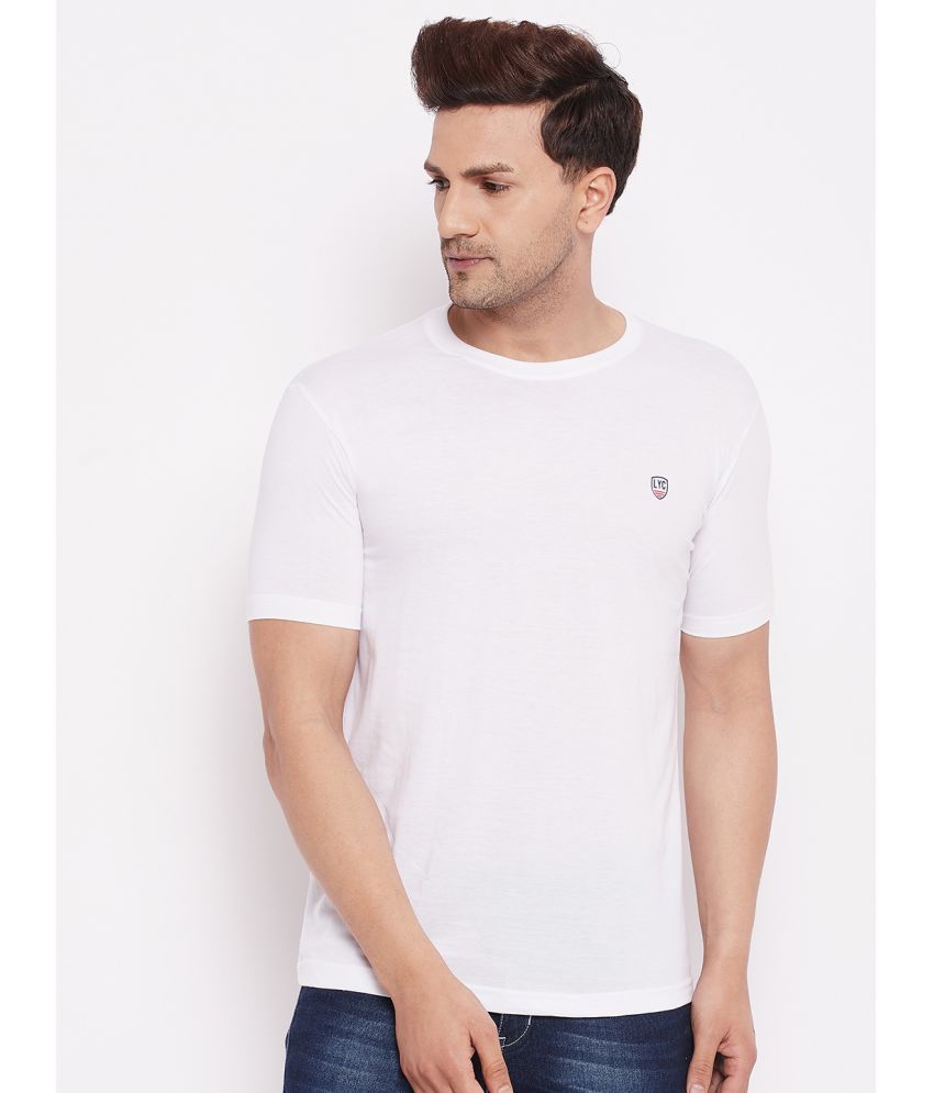     			Lycos - Cotton Regular Fit White Men's T-Shirt ( Pack of 1 )