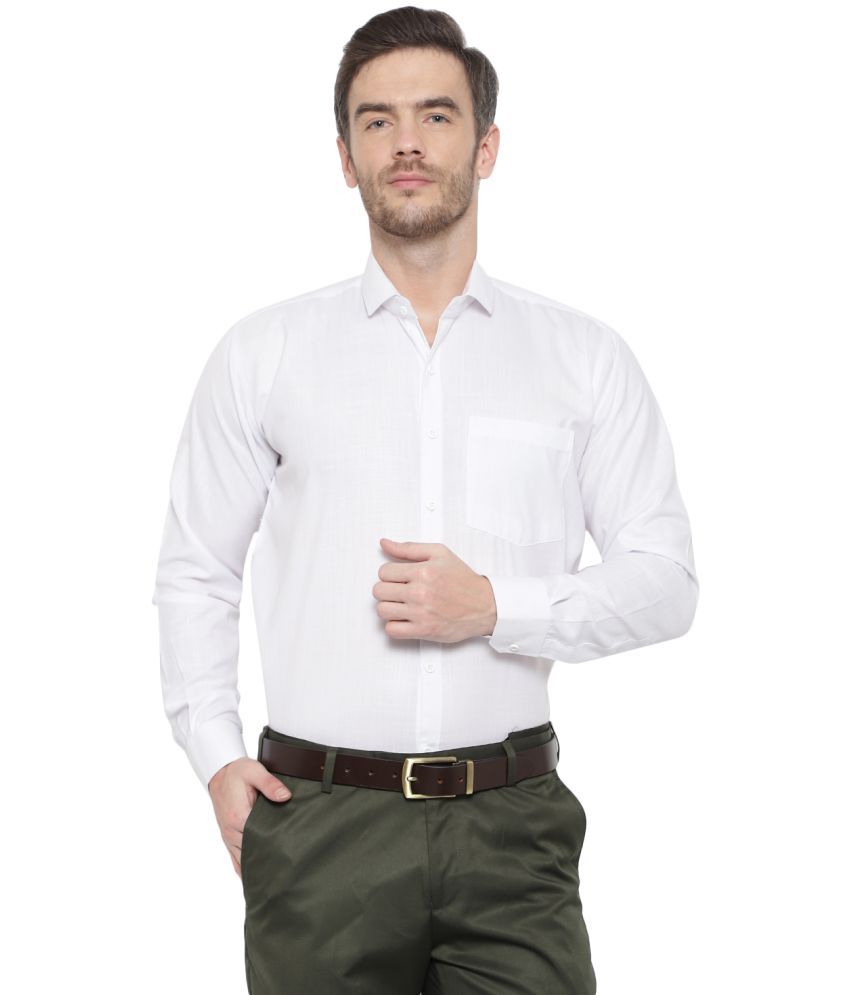     			SREY - Cotton Blend Slim Fit White Men's Casual Shirt ( Pack of 1 )