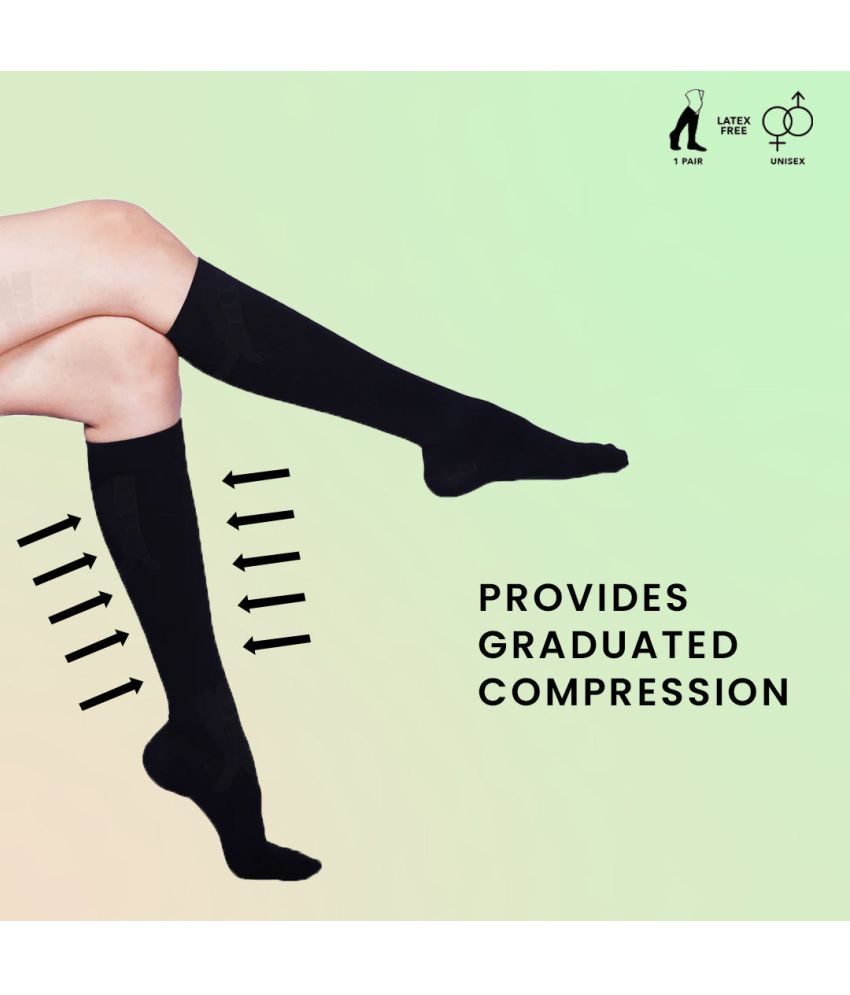     			Sorgen Premium Travel Support Socks Flight Socks relieves tired and aching legs, pain and swellings, prevents flight-related DVT. (Black, Medium)