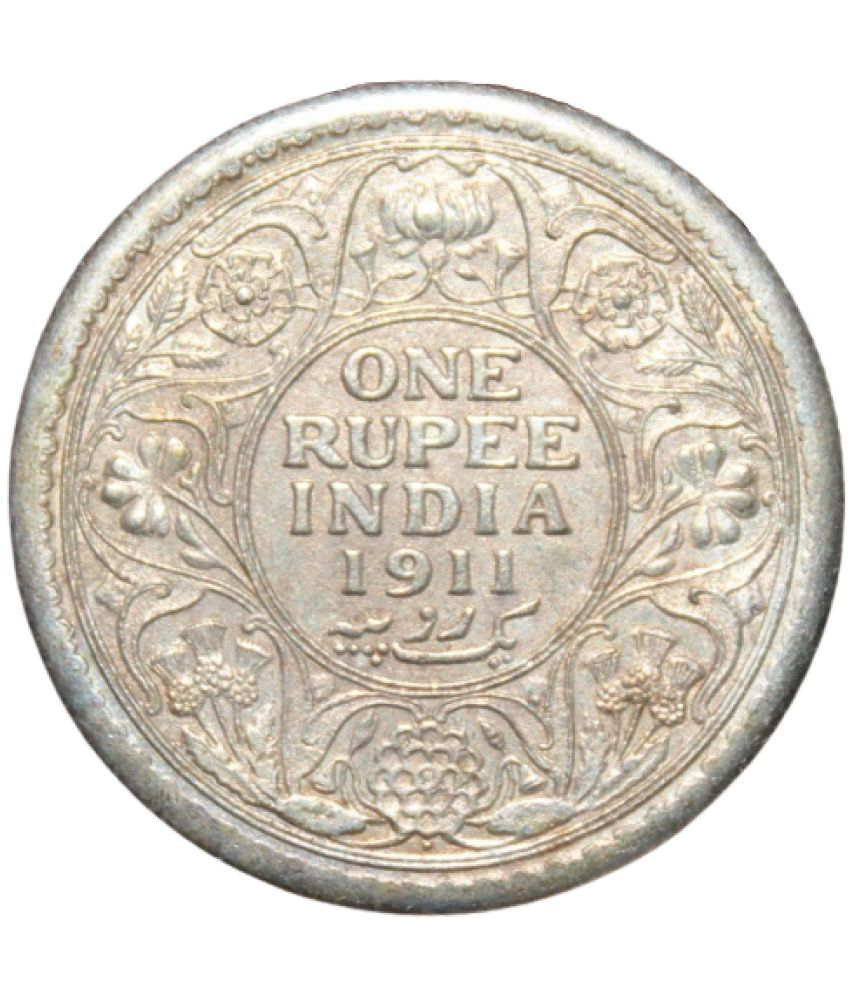     			1 Rupee (1911) "George V King Emperor" British India Small, Old and Rare Coin (Only for Collection Purpose)