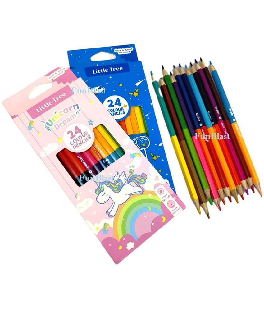 FunBlast Pencil Colors - Pencil Color for Kids, Color Pencils Set, Pencil Colors for Artists, Color Set, Pack of 24 Colour Pencils Set, Color Set for Kids, Colors Set, Birthday Return Gift for Kids, Stationary Set for Kids