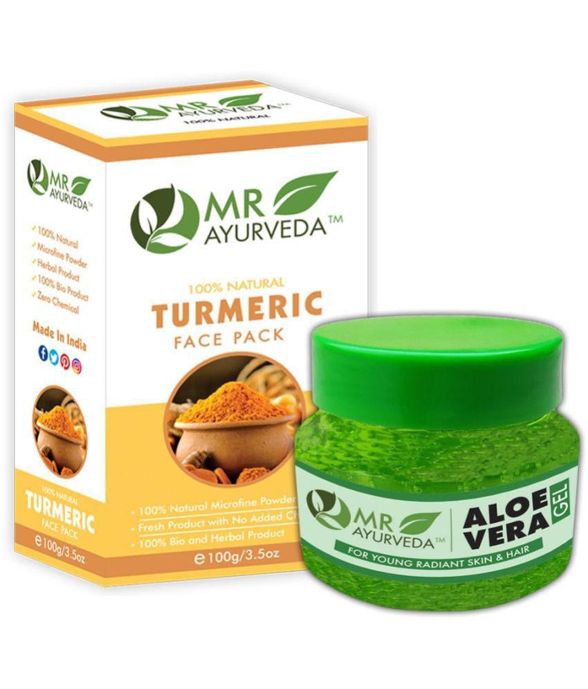     			MR Ayurveda Aloe Vera Gel & Turmeric Face Pack Powder Moisturizer 200 gm Pack of 2