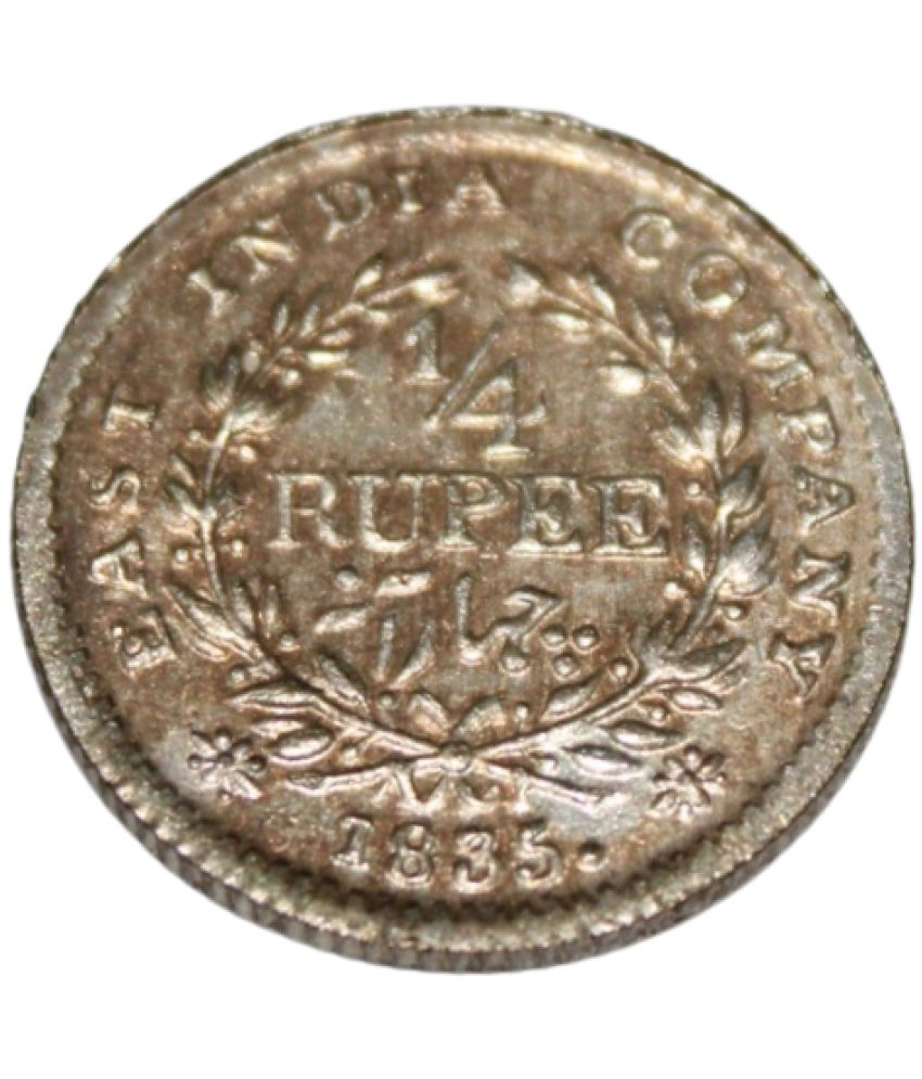     			William IIII - 1/4 Rupee 1835 - British India Rare old Collectible Small Coin