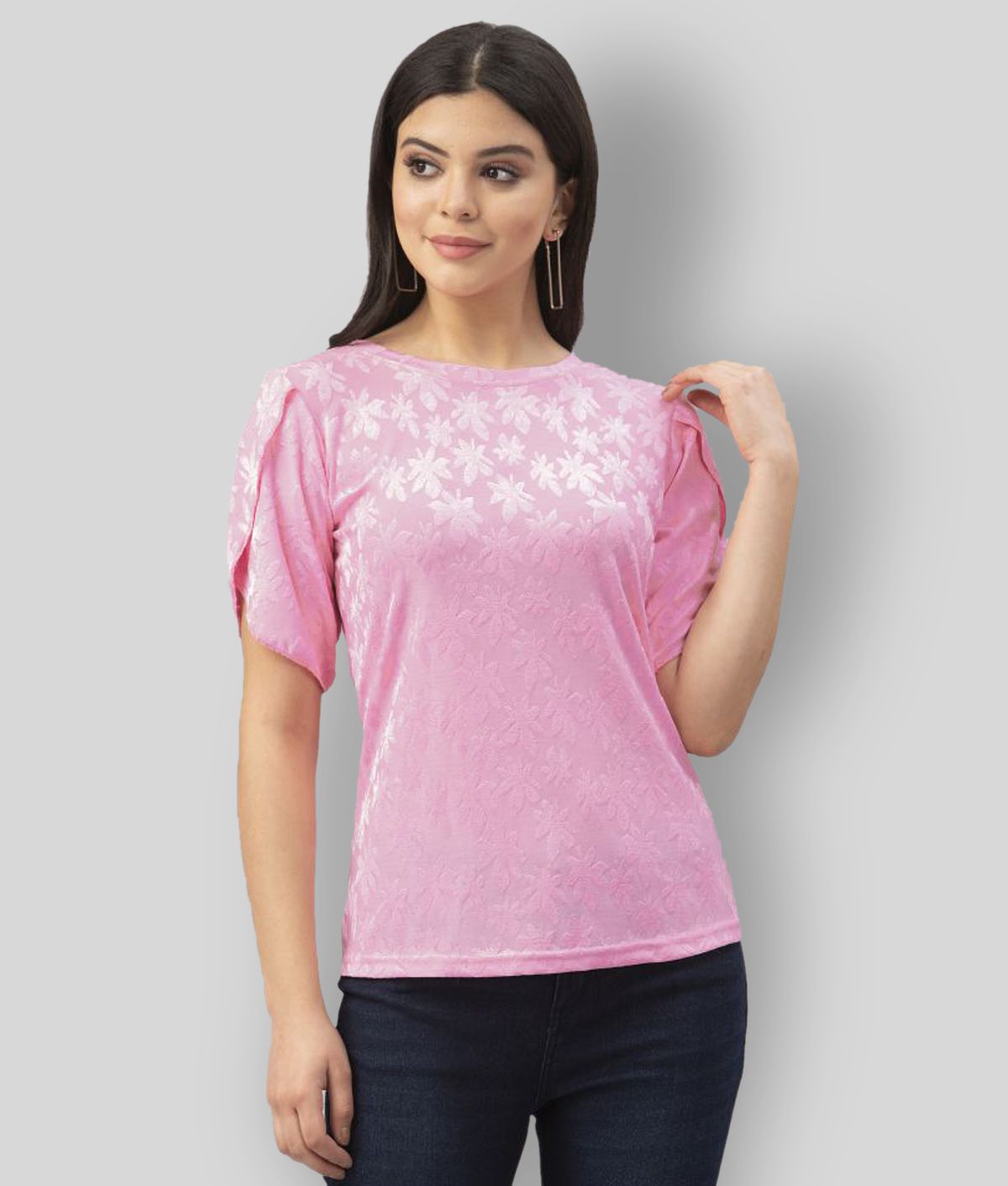     			Selvia - Pink Cotton Blend Women's A-Line Top ( Pack of 1 )