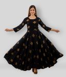 Lee Moda - Black Rayon Women's Anarkali Kurti ( Pack of 1 )