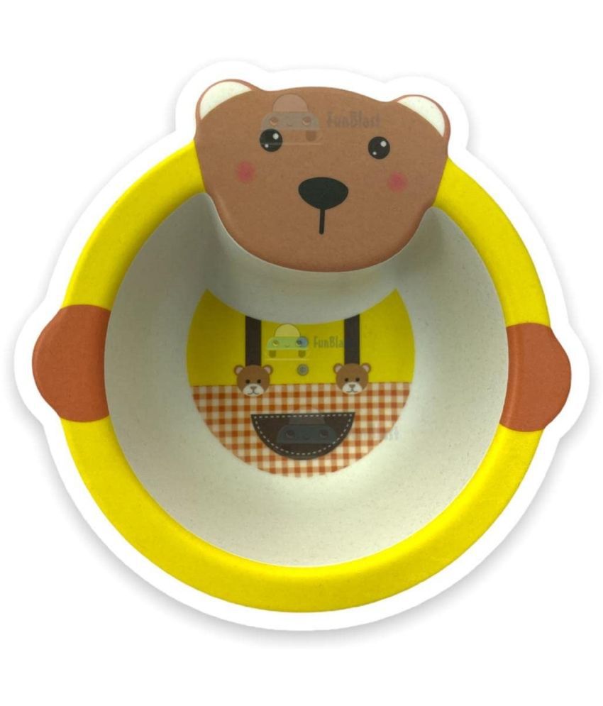     			FunBlast Baby Feeding Bowl – Bear Design Eco Friendly Bamboo Fiber Bowl for Kids/Baby Utensils Feeding Bowl Tableware for Kids and Toddlers (Multicolor; 1 Pc)