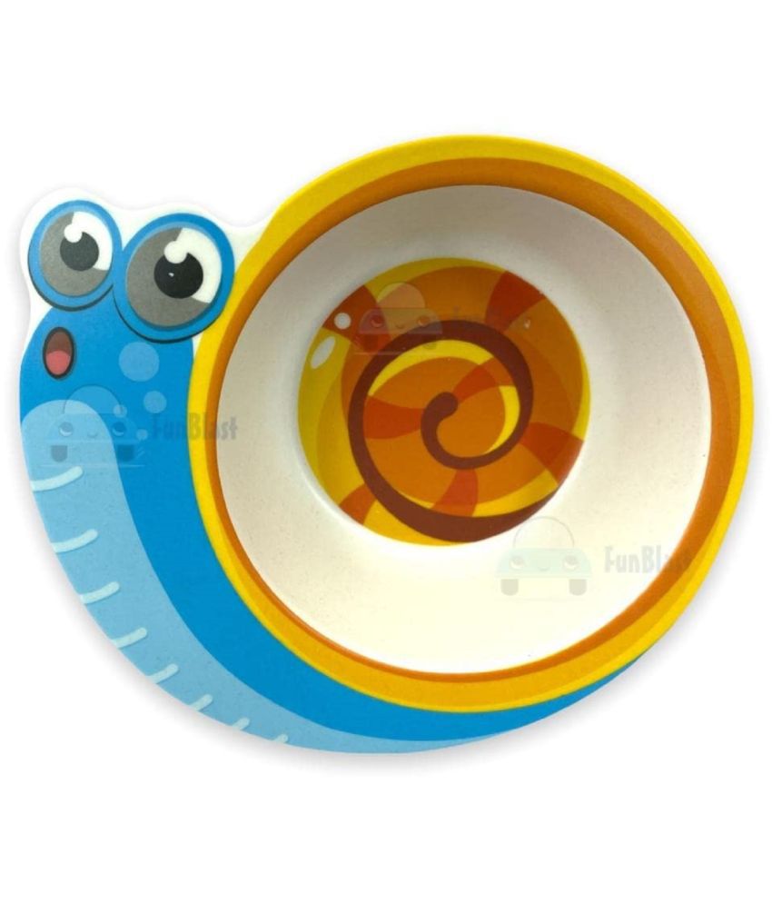 FunBlast Baby Feeding Bowl - Eco Friendly Bamboo Fiber Snail Design Bowl for Kids/Baby Utensils Feeding Bowl Tableware for Kids and Toddlers (Multicolor; 1 Pc)